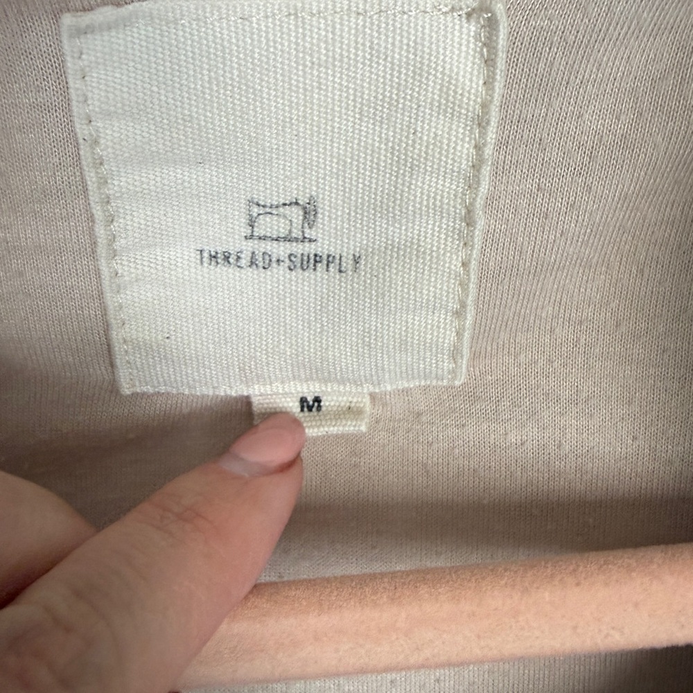 Thread & Supply Ivory plaid Sherpa Teddy Jacket | Size M - Picture 2 of 9